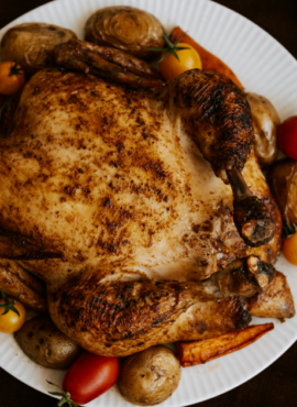 Roast Turkey with Aromatic Butter and Vegetables