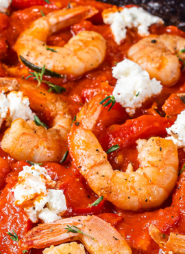 Shrimps with Tomato and Feta